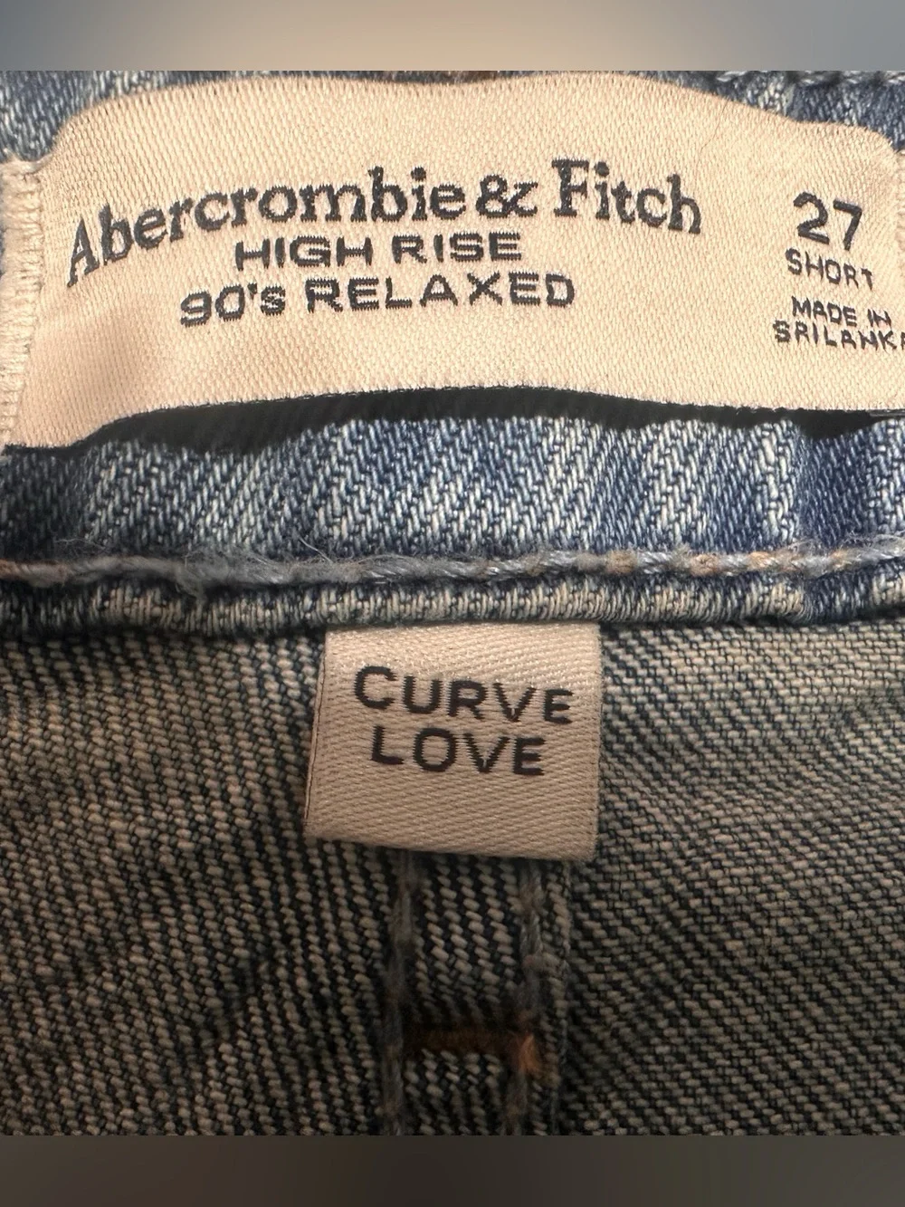 Abercrombie & Fitch Curve Love 90s Relaxed Cutwork Embroidered Jeans Size 27